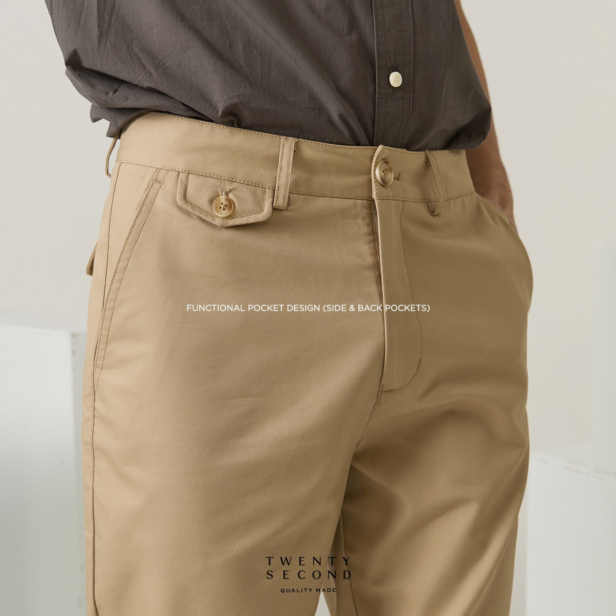 URBAN CHINO PANTS - KHAKI