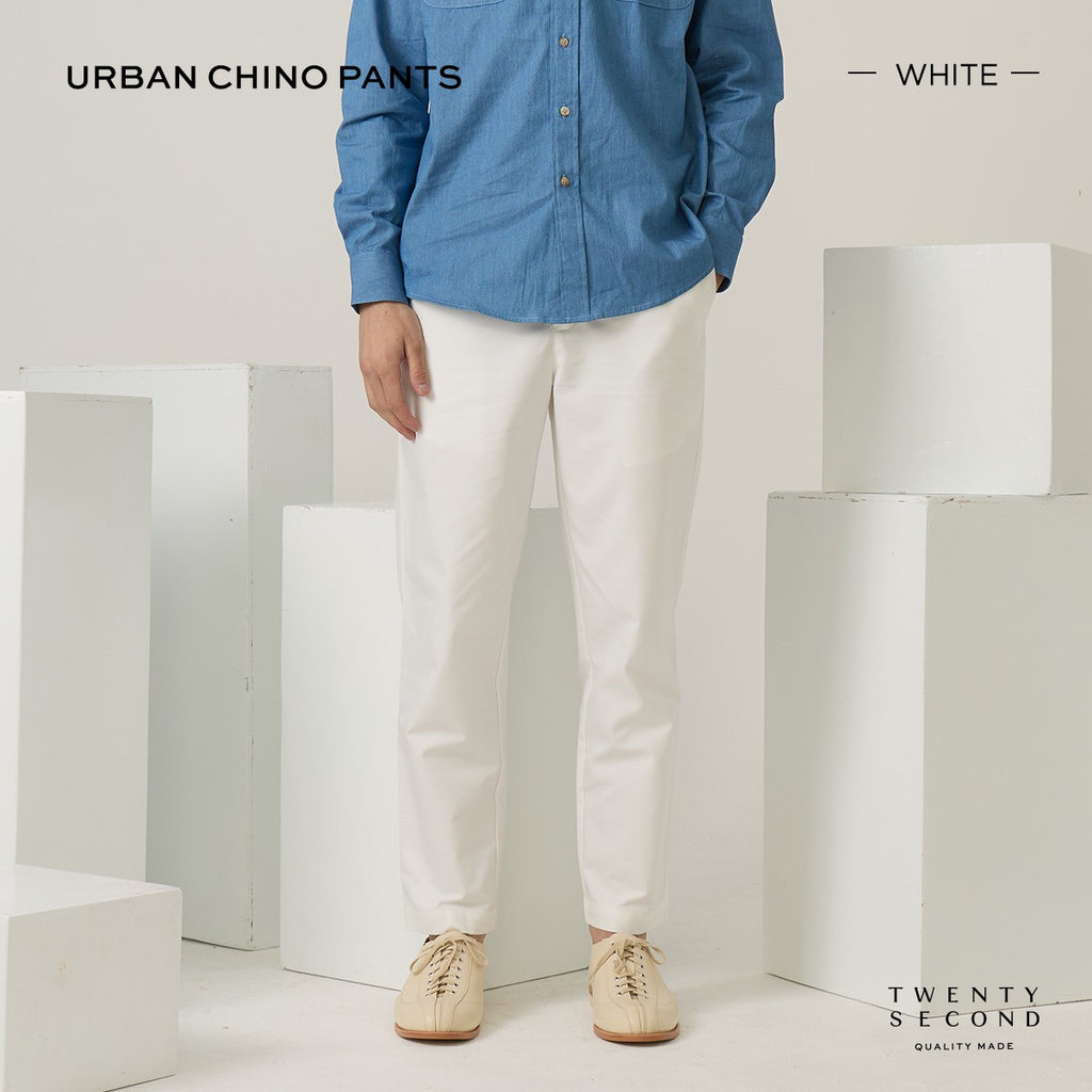 URBAN CHINO PANTS - WHITE