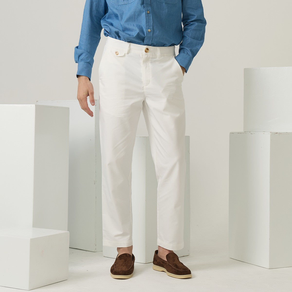 URBAN CHINO PANTS - WHITE