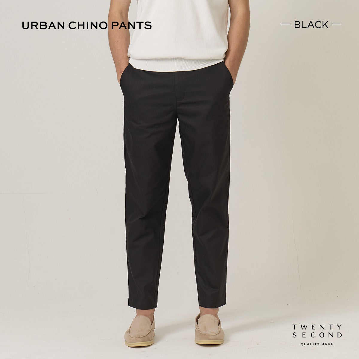 URBAN CHINO PANTS - BLACK
