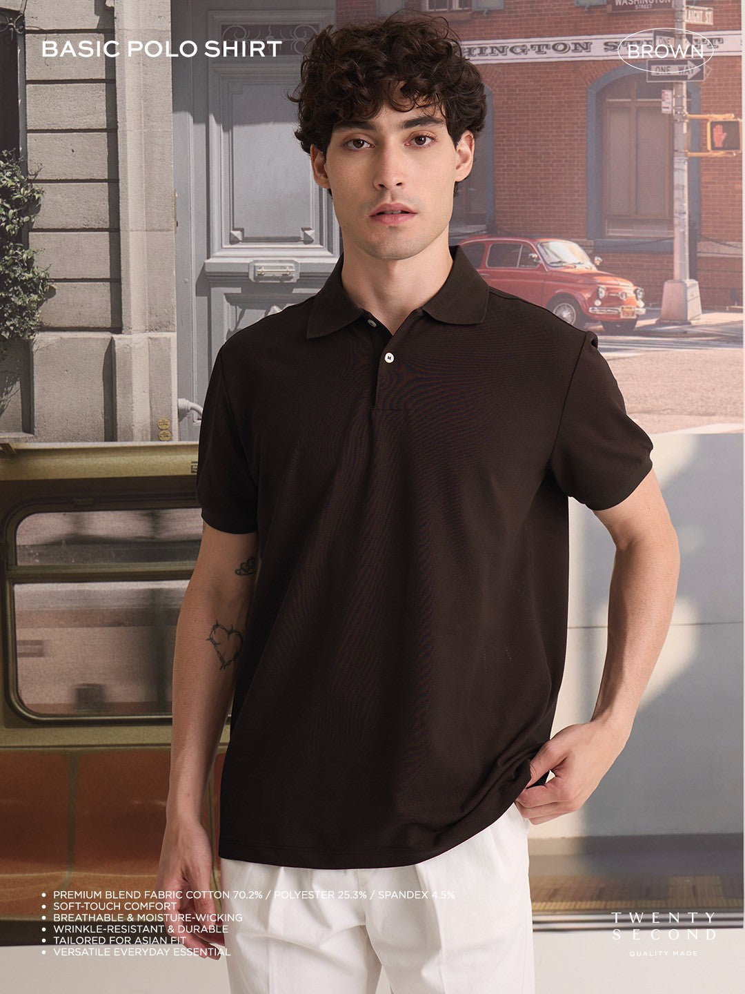 BASIC POLO - BROWN