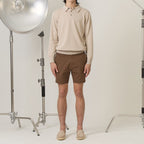 HAYDEN LONG SLEEVES KNIT POLO - OAT