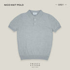 NICO KNIT POLO - LIGHT GREY