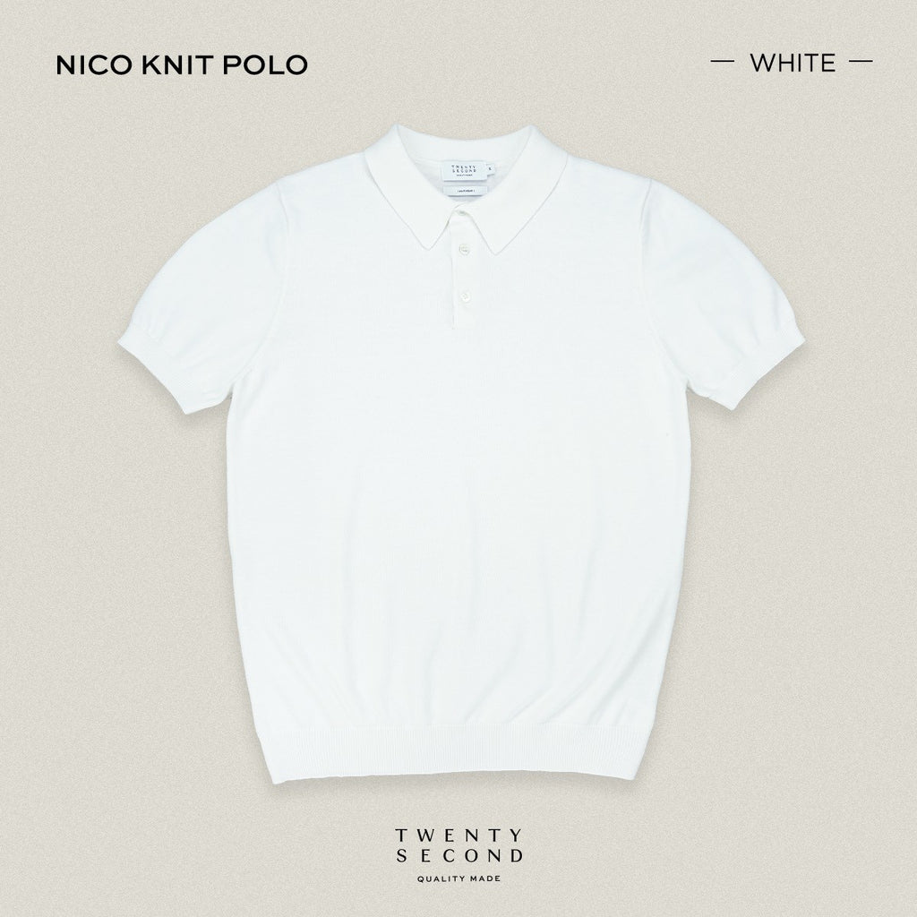 NICO KNIT POLO - WHITE
