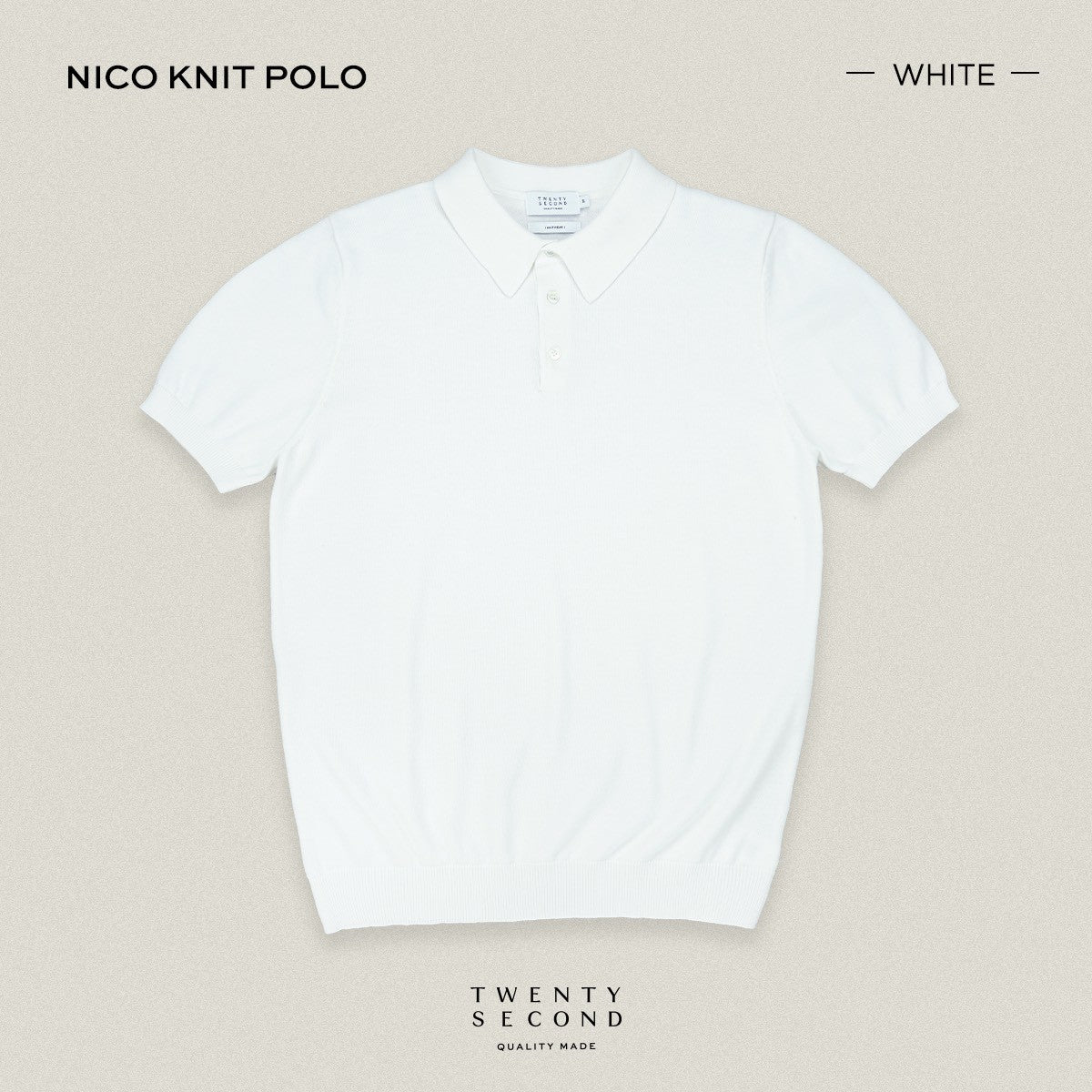 NICO KNIT POLO - WHITE
