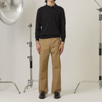 HAYDEN LONG SLEEVES KNIT POLO - BLACK