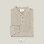 HAYDEN LONG SLEEVES KNIT POLO - OAT