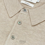 HAYDEN LONG SLEEVES KNIT POLO - OAT