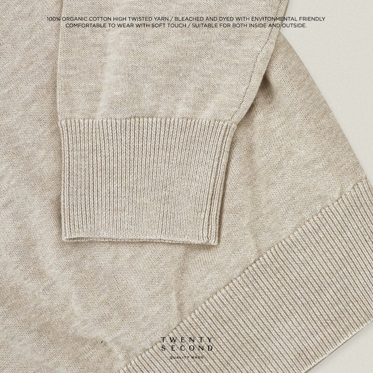 HAYDEN LONG SLEEVES KNIT POLO - OAT