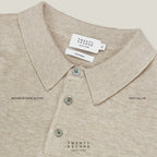 HAYDEN LONG SLEEVES KNIT POLO - OAT