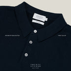 HAYDEN LONG SLEEVES KNIT POLO - DARK BLUE