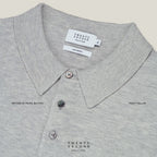 HAYDEN LONG SLEEVES KNIT POLO - LIGHT GREY