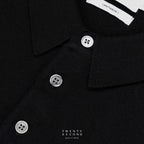 HAYDEN LONG SLEEVES KNIT POLO - BLACK
