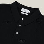 HAYDEN LONG SLEEVES KNIT POLO - BLACK
