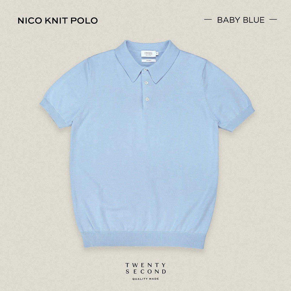 NICO KNIT POLO - BLUE