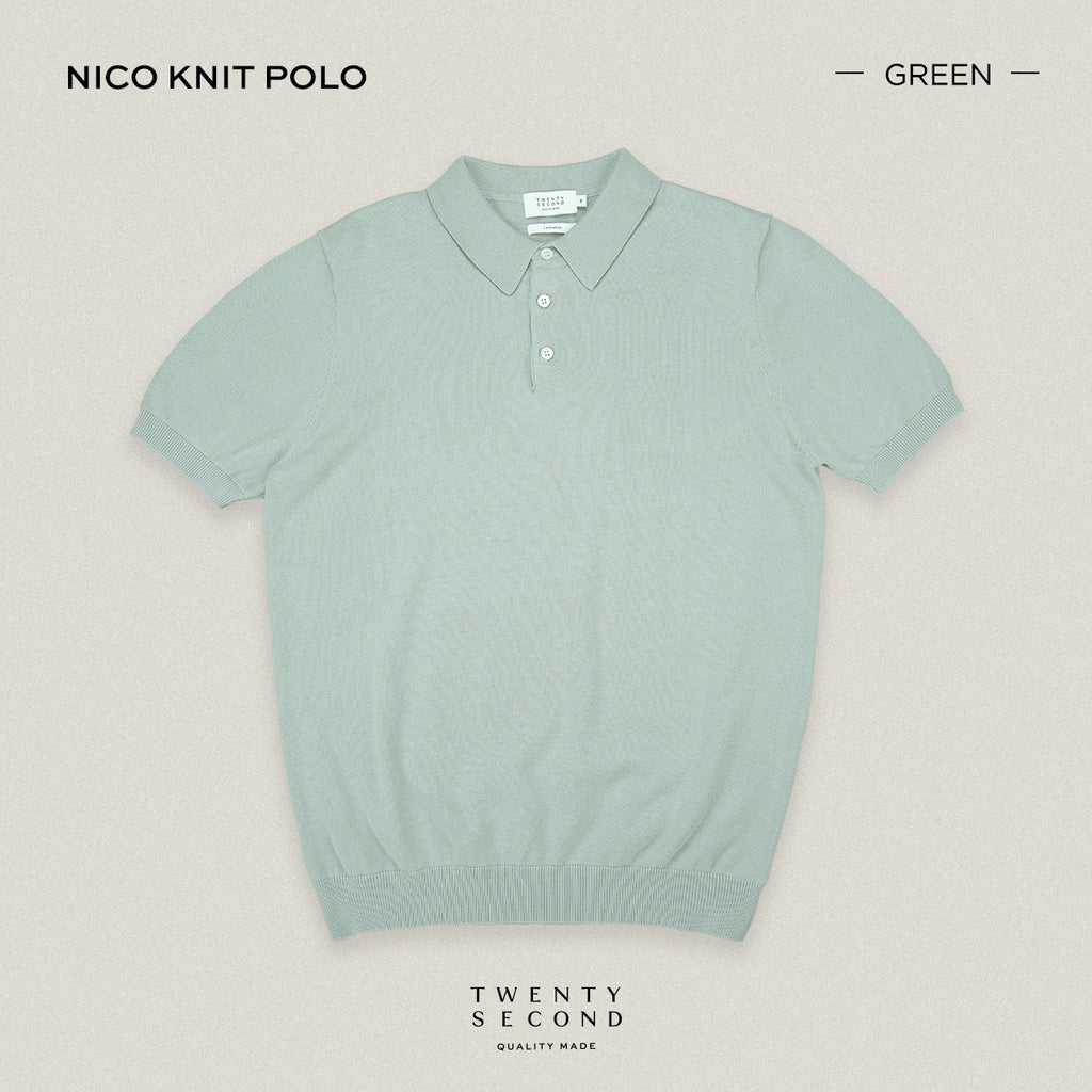 NICO KNIT POLO - GREEN
