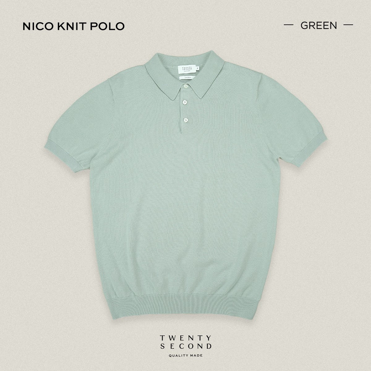 NICO KNIT POLO - GREEN
