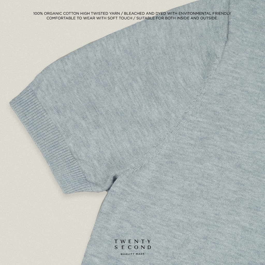 NICO KNIT POLO - LIGHT GREY