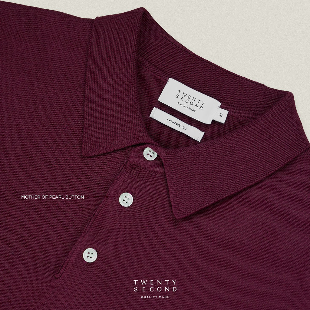 NICO KNIT POLO - MAROON
