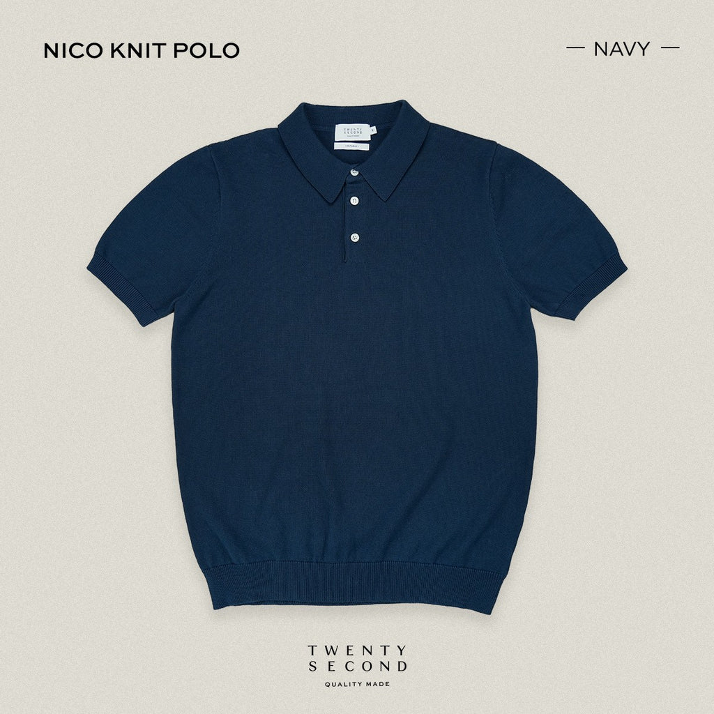 NICO KNIT POLO - NAVY