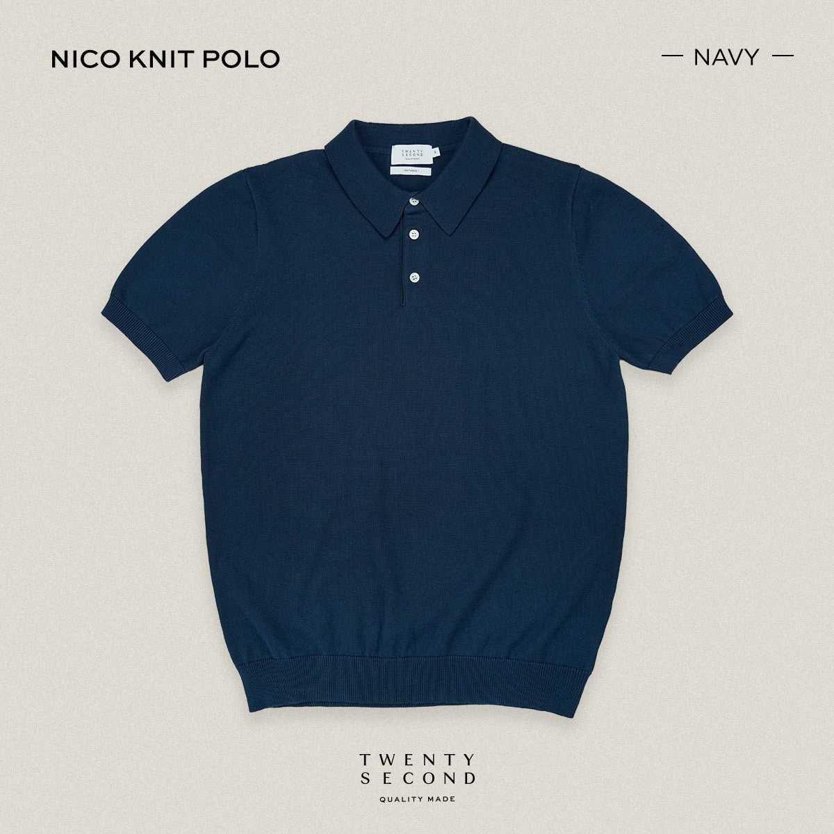 NICO KNIT POLO - NAVY