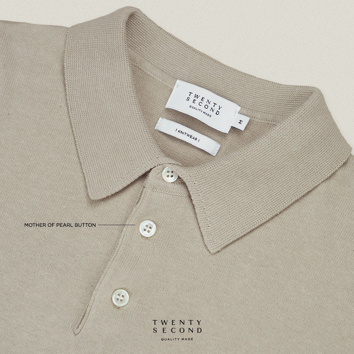 NICO KNIT POLO - OATMEAL