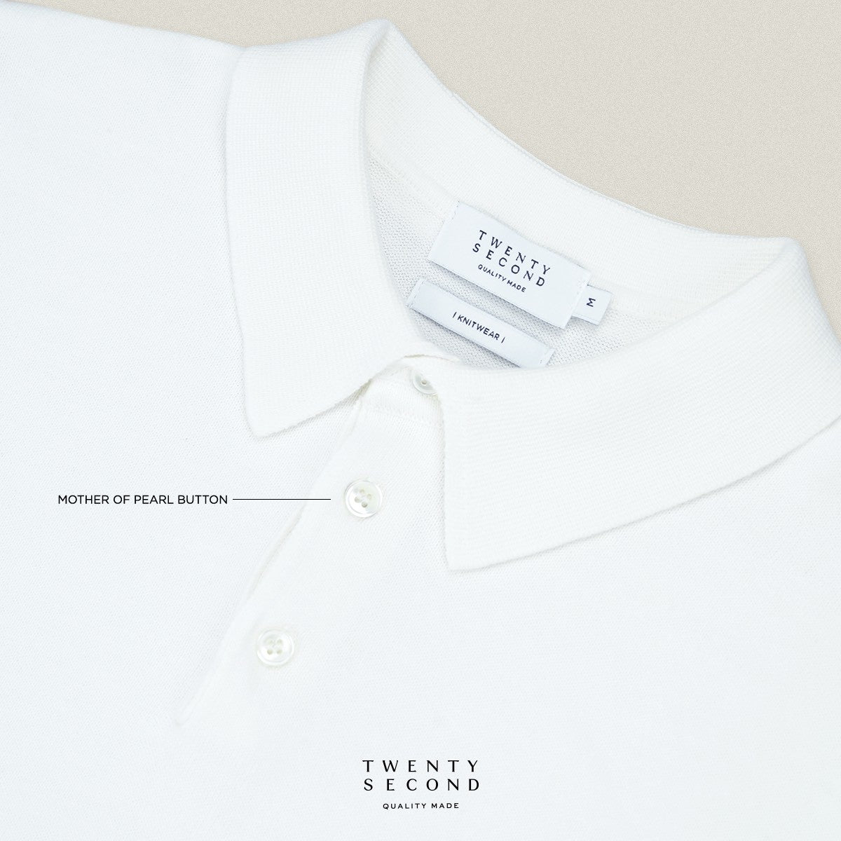 NICO KNIT POLO - WHITE