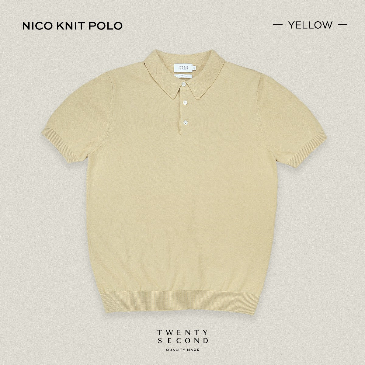 NICO KNIT POLO - YELLOW