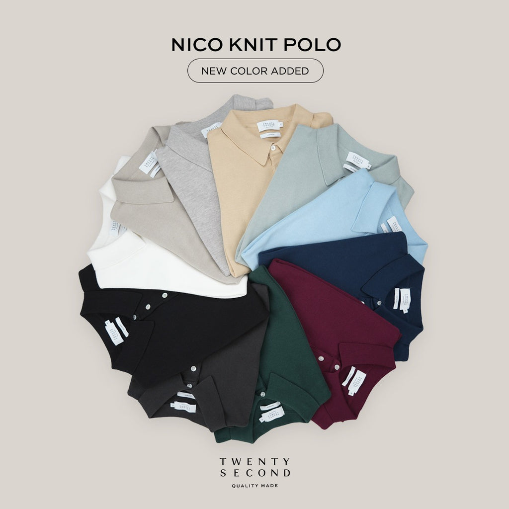 NICO KNIT POLO - BLACK