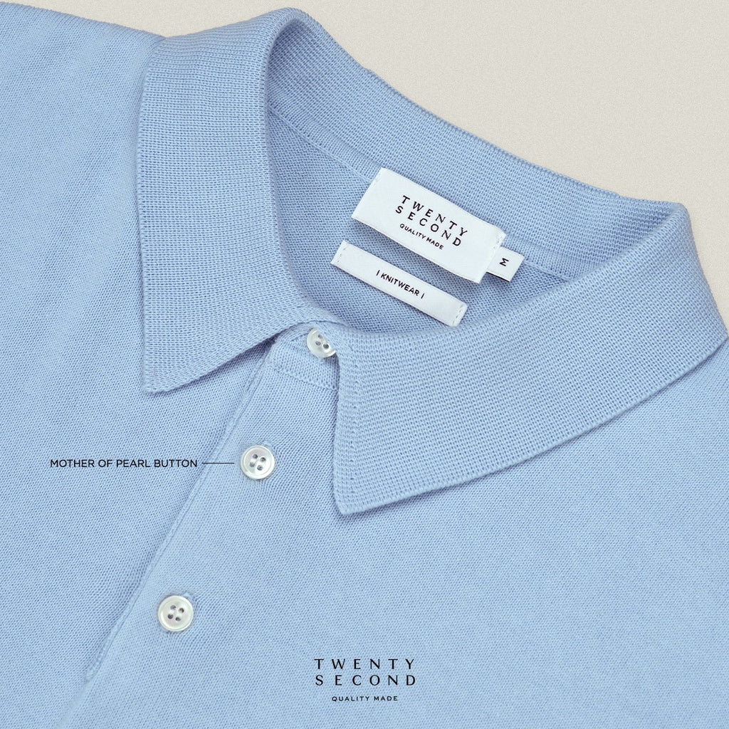 NICO KNIT POLO - BLUE