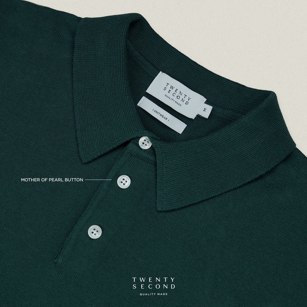 NICO KNIT POLO - DARK GREEN