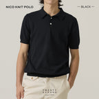 NICO KNIT POLO - BLACK