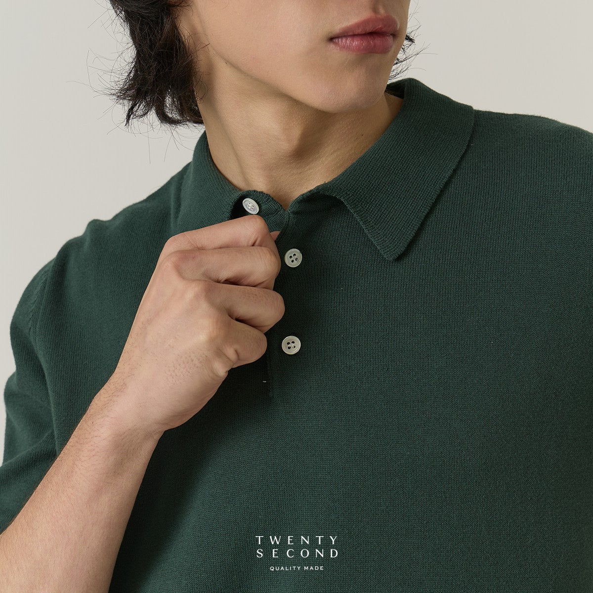 NICO KNIT POLO - DARK GREEN