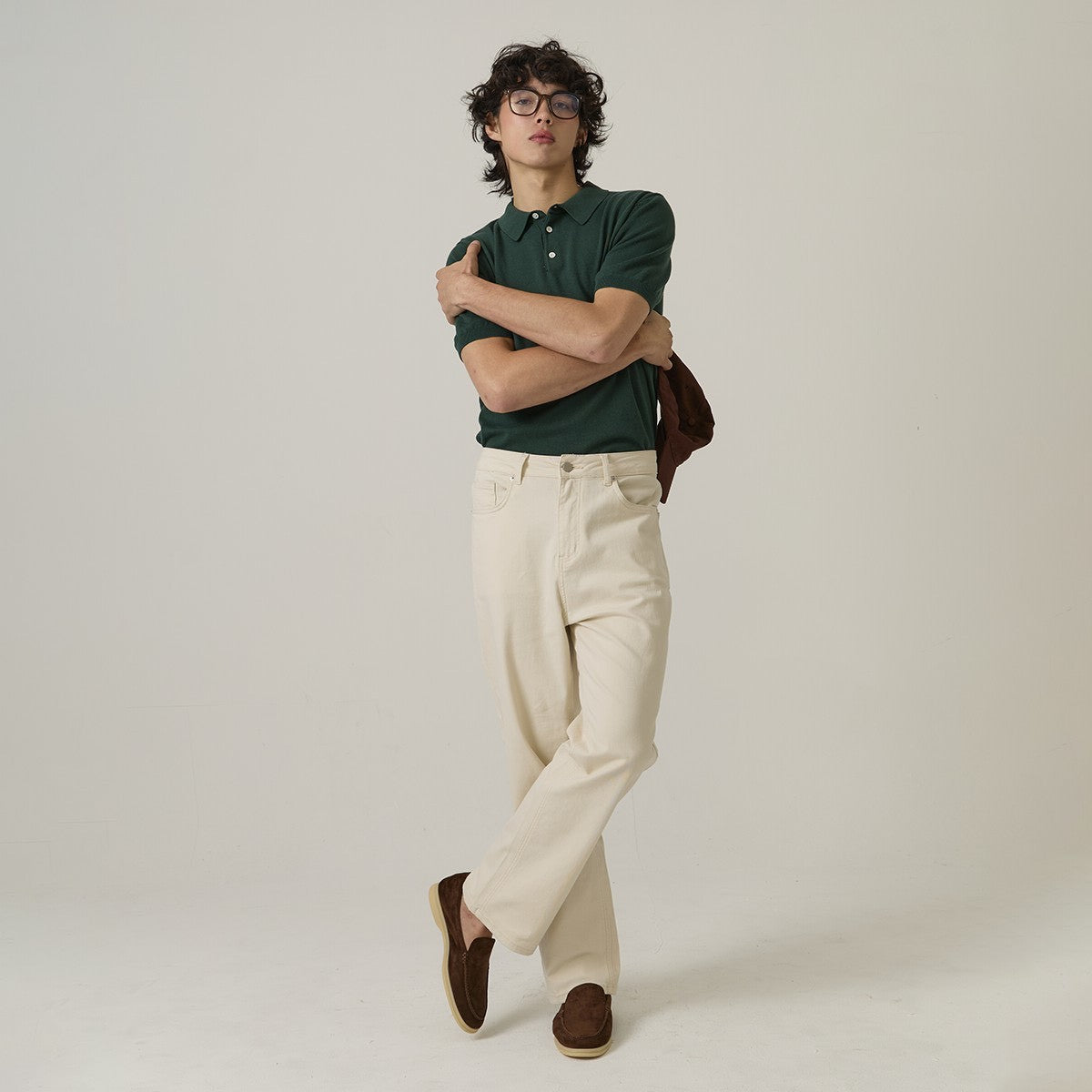 NICO KNIT POLO - DARK GREEN