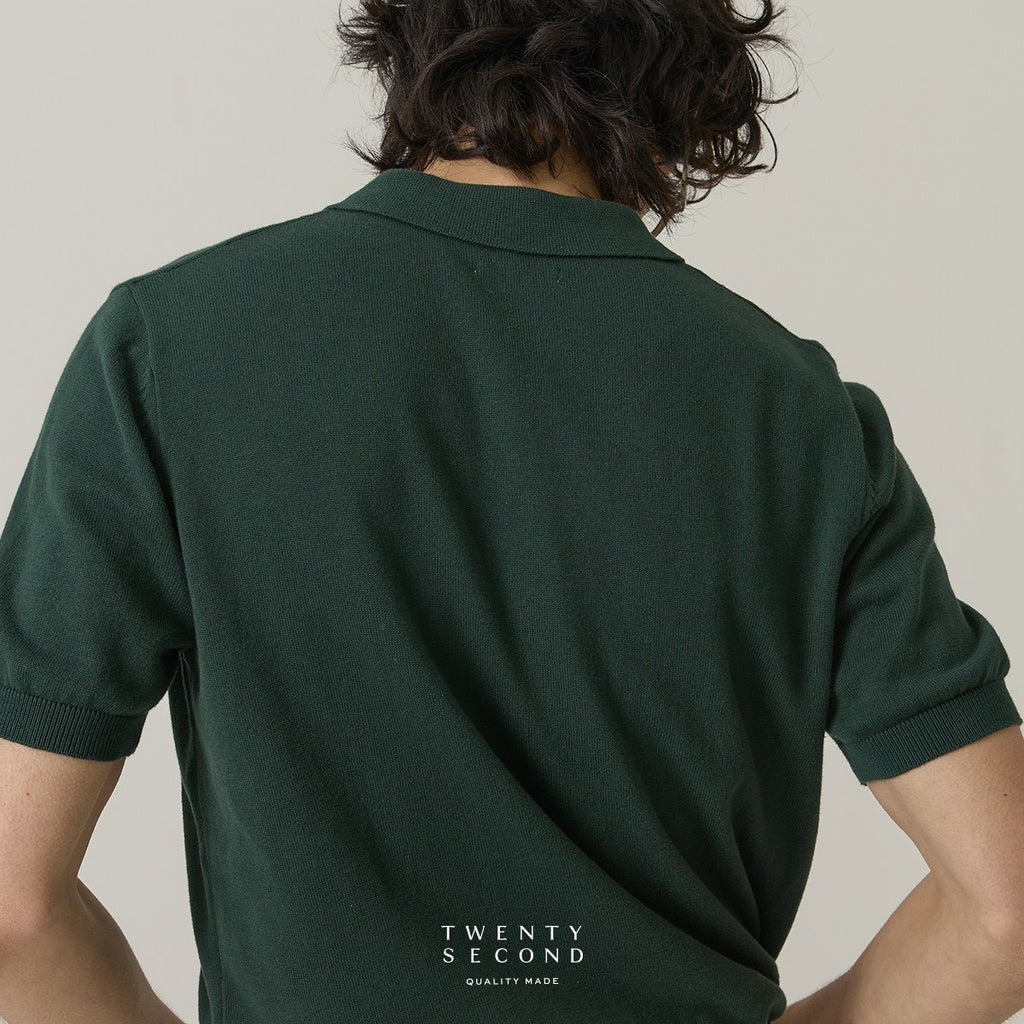 NICO KNIT POLO - DARK GREEN