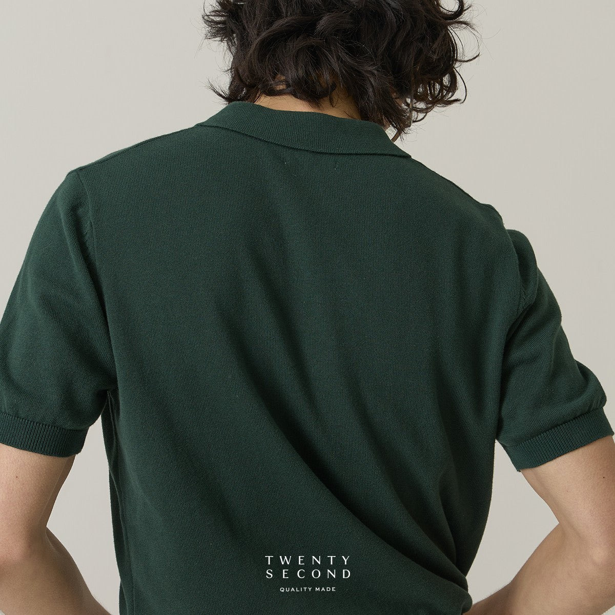 NICO KNIT POLO - DARK GREEN
