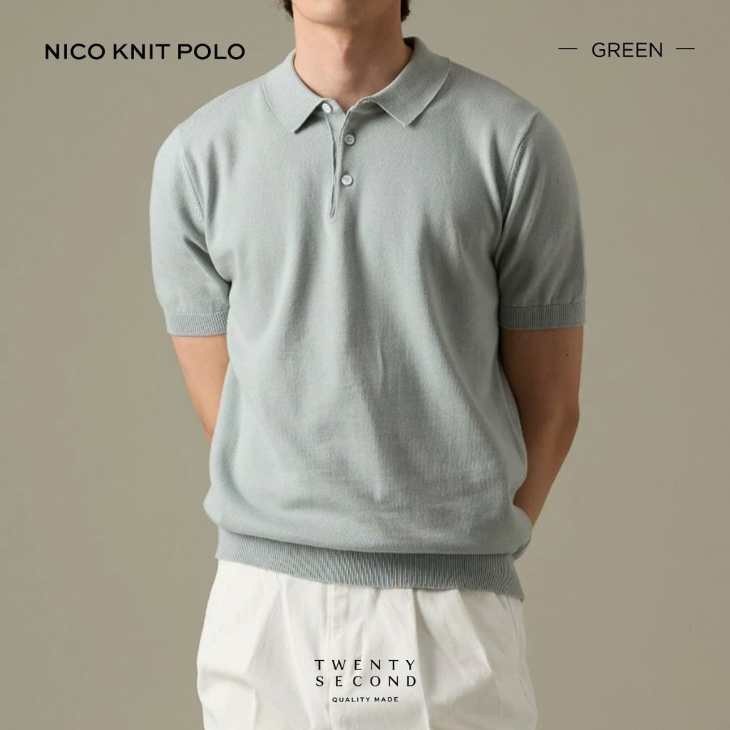 NICO KNIT POLO - GREEN