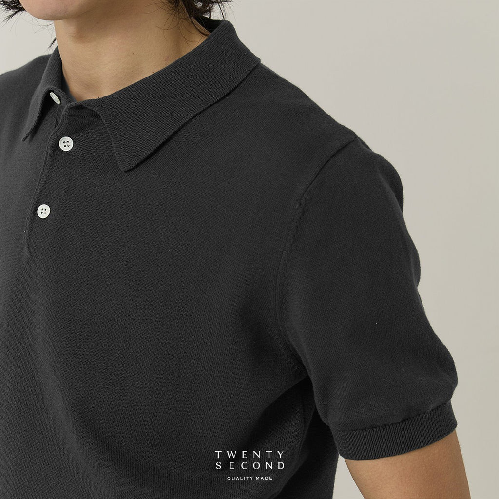 NICO KNIT POLO - GREY