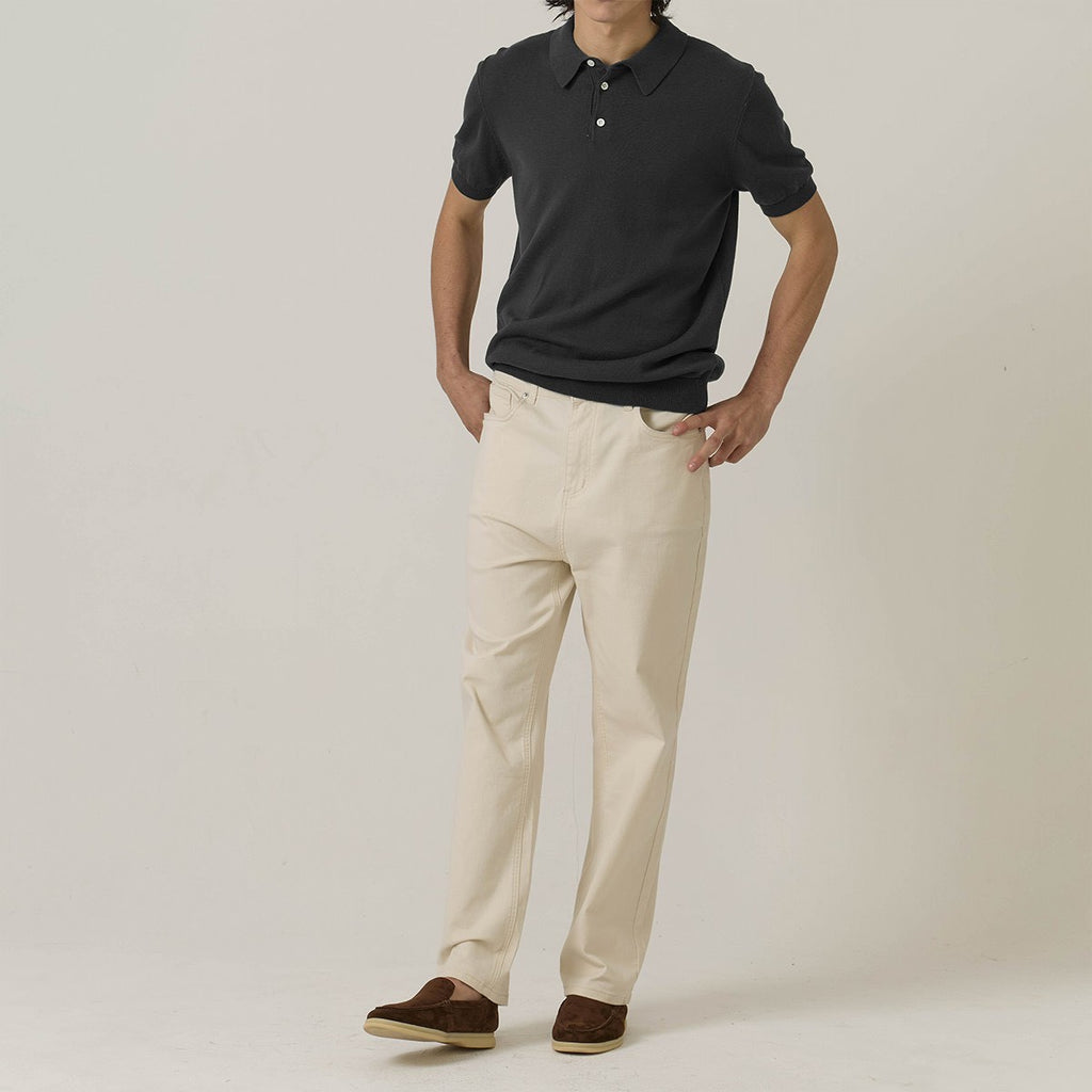 NICO KNIT POLO - GREY