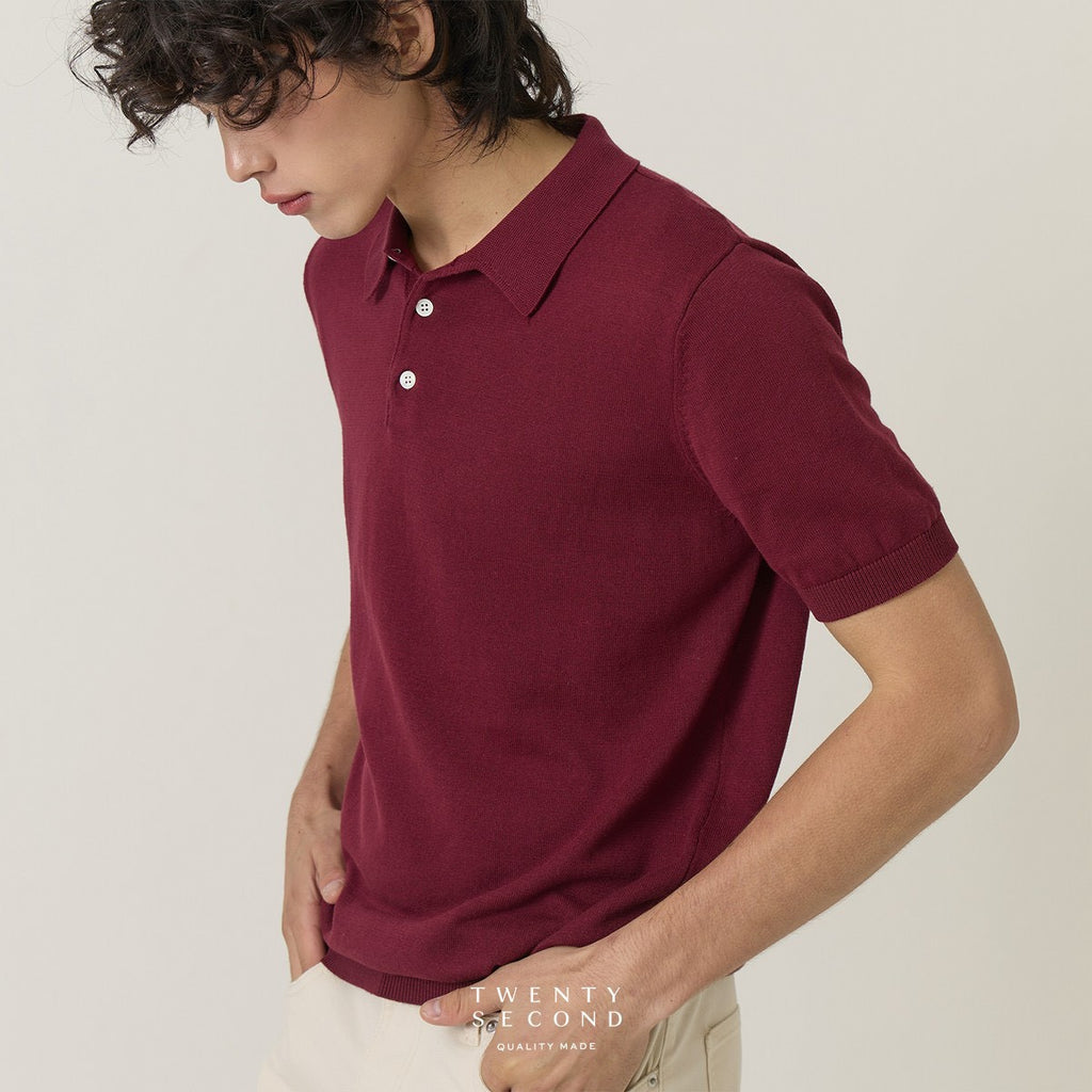 NICO KNIT POLO - MAROON