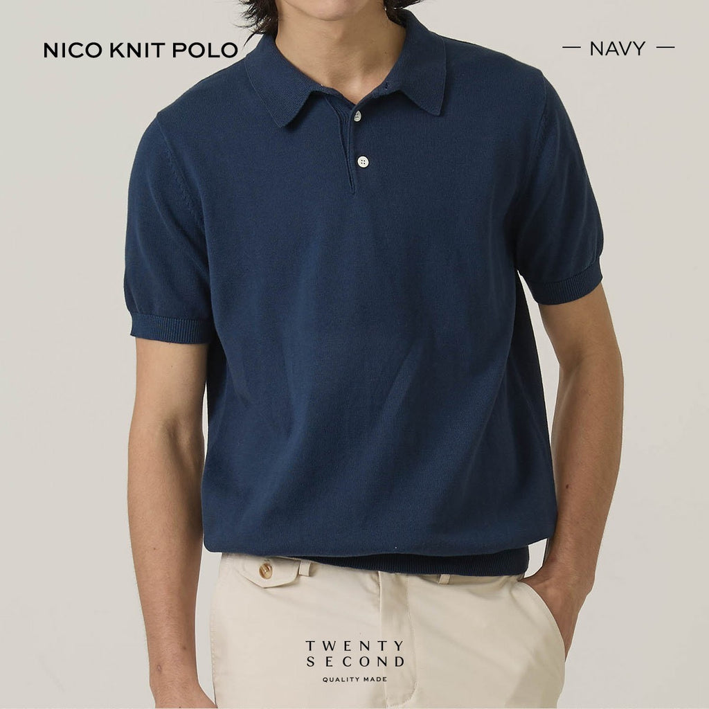 NICO KNIT POLO - NAVY