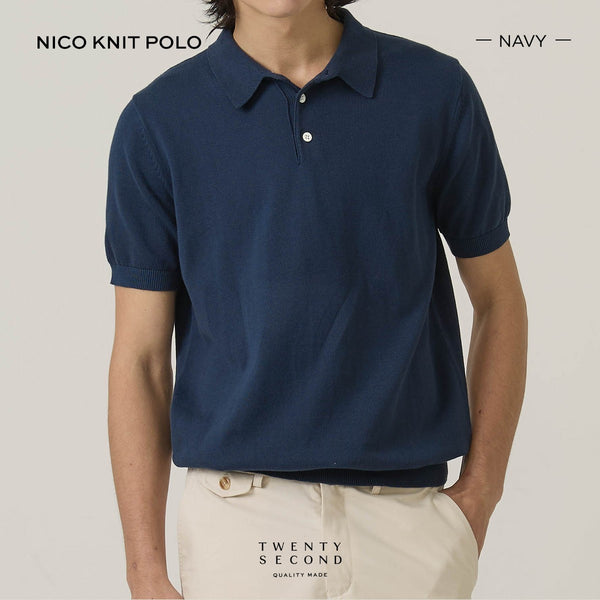 NICO KNIT POLO - NAVY