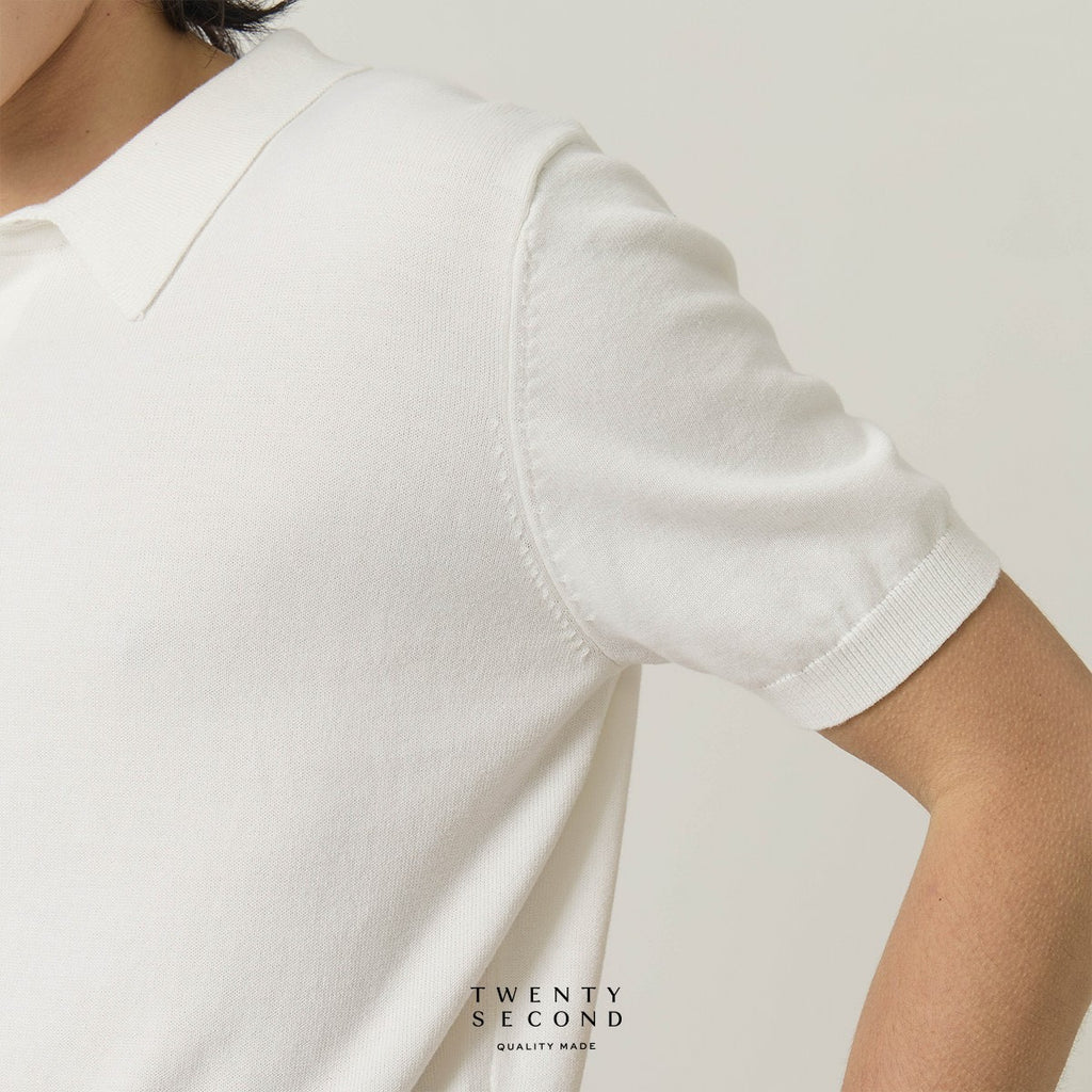 NICO KNIT POLO - WHITE