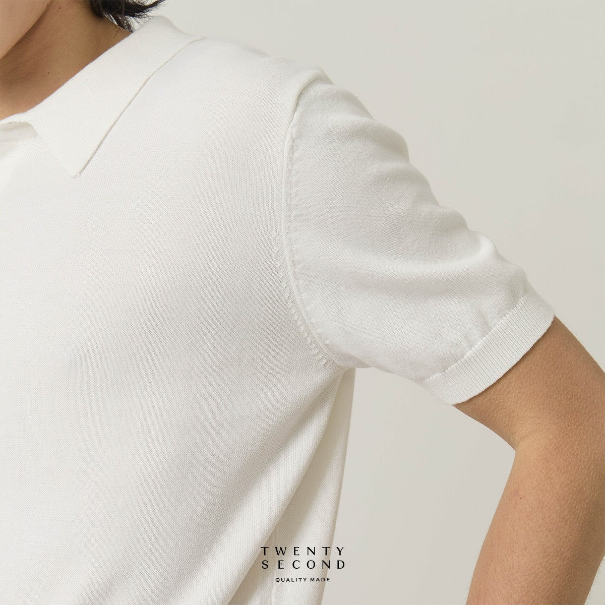 NICO KNIT POLO - WHITE