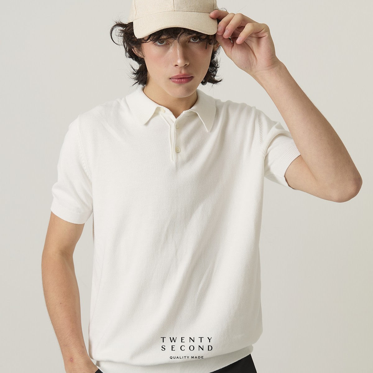 NICO KNIT POLO - WHITE