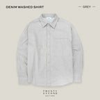 DENIM WASHED SHIRT - GREY