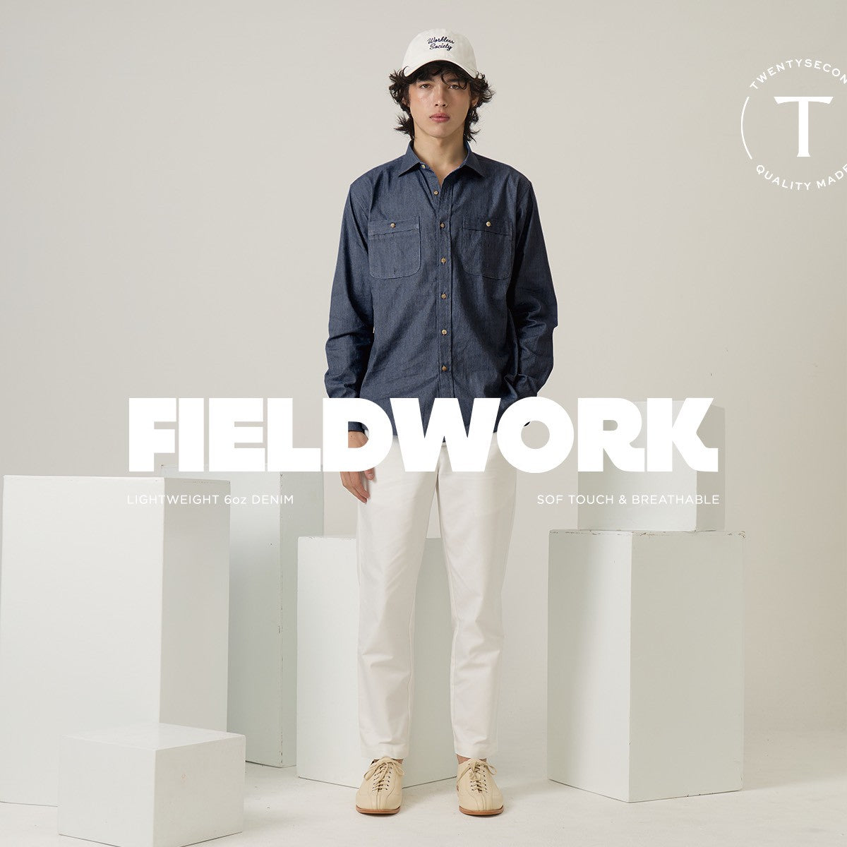 FIELDWORK DENIM SHIRT - NAVY