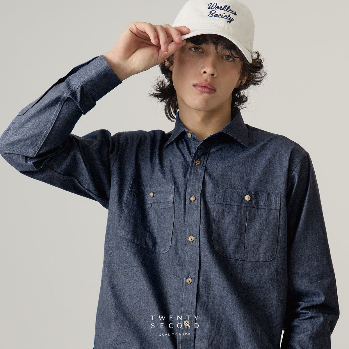 FIELDWORK DENIM SHIRT - NAVY