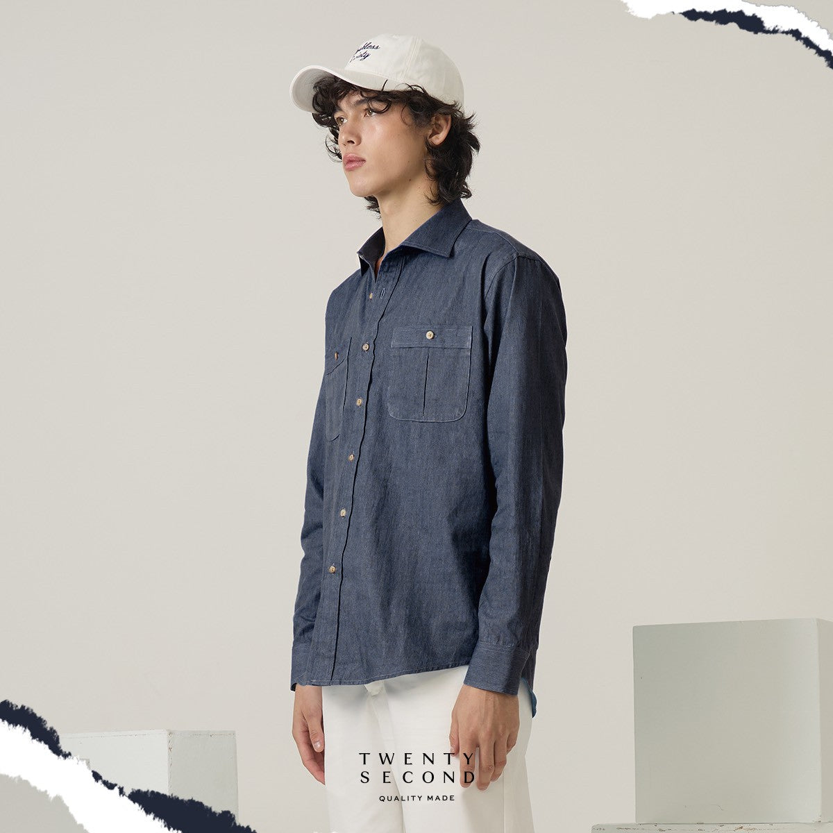 FIELDWORK DENIM SHIRT - NAVY