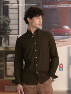 LINEN LONG SLEEVES SHIRTS - OLIVE